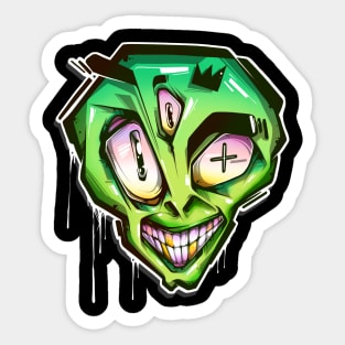 Alien Head Sticker